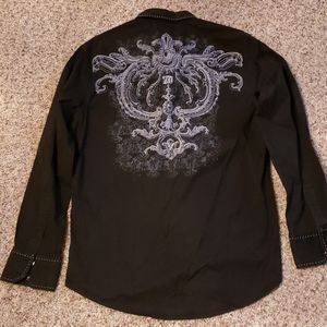 7 Diamonds Mens black shirt sz lg